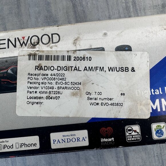 Kenwood KMM-108U AM/FM Pandora iHeart Radio Digital Media Reciever Head Unit Car - Picture 11 of 11